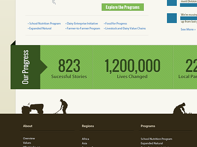 Web Design - WIP creative footer farmers green homepage ui web design