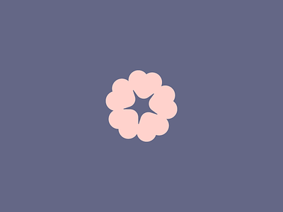 Hearts + Flower baby cherry blossom flower heart logo purple visual identity