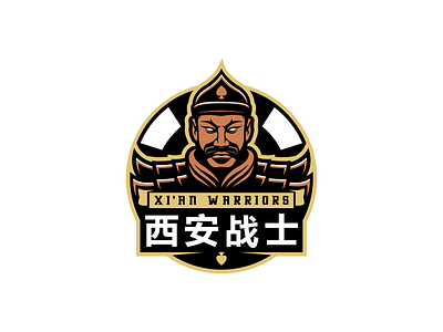 Xi'an Warriors Poker Team Logo army badge crest poke poker poker chip soldier spade team terracotta warriors