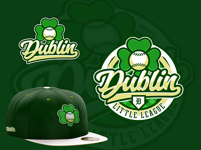 Dublin Little League Logo baseball clover dublin hat homeplate lead capture leaf league little logo script shamrock