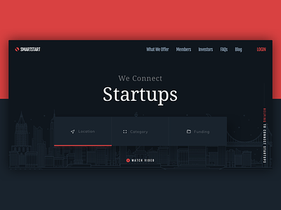 Smart Start - A startup funding platform funding homepage landing page location based app screen startups ui ux web app