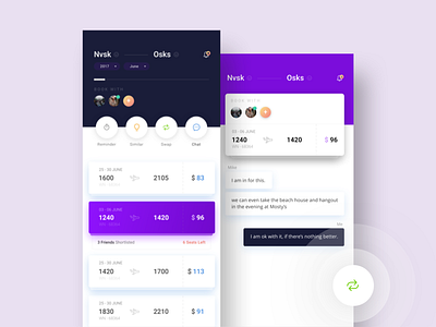 Social based Flight booking App app booking chat flight friends reminder social ui ux with