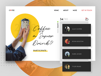 People who like Covfefe app coffee color competition design landing page light photoshop sketch