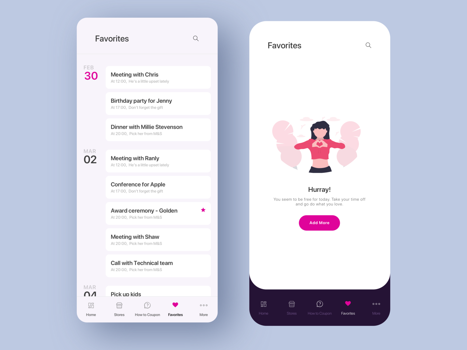 App with schedule by Headspur Technologies on Dribbble