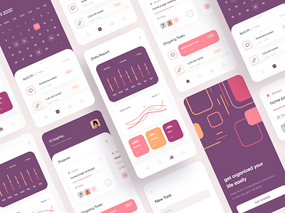 Freelancer schedule app animation app design calendar clean ui colorful graphicdesign inspiration interaction interactive design light minimal mobile ui project managment schedule statistic task manager to do app uitrend uiux