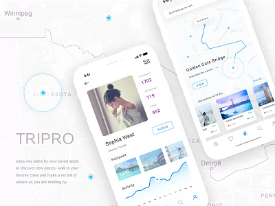 Trip App app design ios trip ui ux