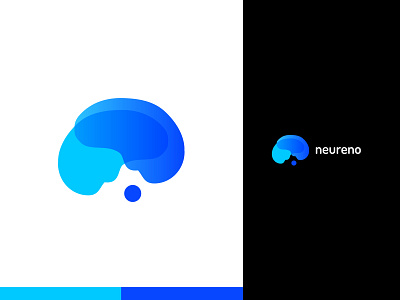 Neureno logo blue brain identity logo logotype mark medical neuron neurons technology