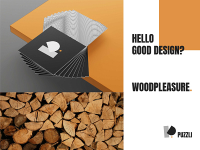 PUZZLI branding black branding design id card letter letter p logo logotype orange puzzle wood