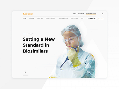 Alvotech Investor Relations Proposals biotech ui web design