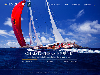 Pendennis website homepage design superyachts typography ux web webdesign