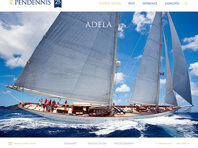 Pendennis yacht page luxury luxury brand superyacht travel web webdesign yacht