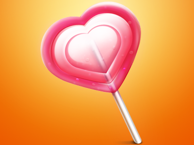 Lollipop candy heart icon lollipop