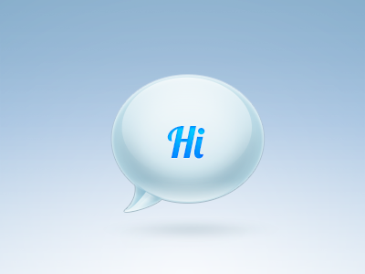 "Hi" Bubble Icon bubble chat icon miniartx