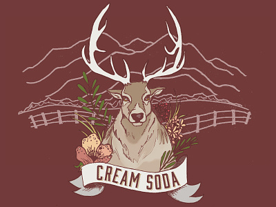 Cades Craft Soda - Cream Soda cades cove craft cream elk illustration soda tennessee