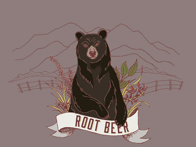 Cades Craft Soda - Root Beer bear beer cades cove craft illustration root soda tennessee