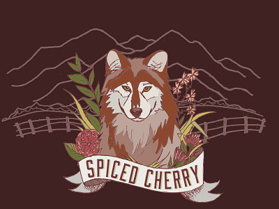 Cades Craft Soda - Spiced Cherry cades cherry cove craft illustration red soda spiced tennessee wolf