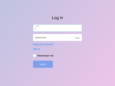 Login Form daily ui dailyui dailyui001 form gradient log in login sign up signup web