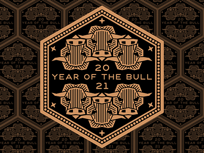 2021 Year of the Bull bull chinese newyear tessellation