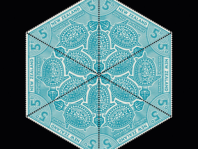 Vintage stamp design stamp tessellation turtoise