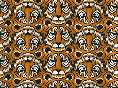 Hello dribbble illustration mcescher pattern tessellation tiger