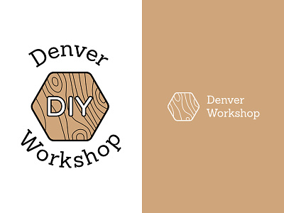 Wood Workshop Logo brand identity branding brown craftwork denver logo ochre wood woodwork workshop