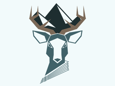 Deer Maskot climbing deer forest animal icon illustration logo mountain trekking
