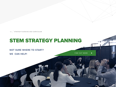 Landing page Stem Education blue and green palette education homepage landing page minimal modern design stem technology typography