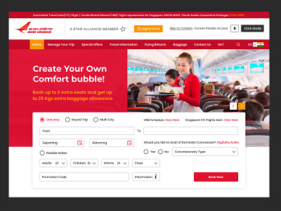 AIR INDIA WEB PAGE REDESIGN branding ui