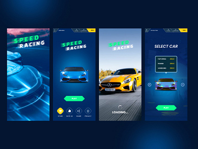Car Racing Game App Design ui