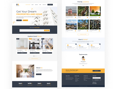 Real Estate Business Web Home Page Design branding motion graphics ui