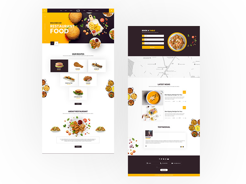 Restaurants-Website Template by Hemant Kumar Lodhi on Dribbble