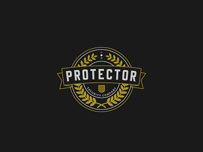 protector logo badge black gold hungary line logo protect protection security shield wreath