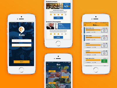 Mobile App Proposal 02 app application blue eat food mobile orange restaurant