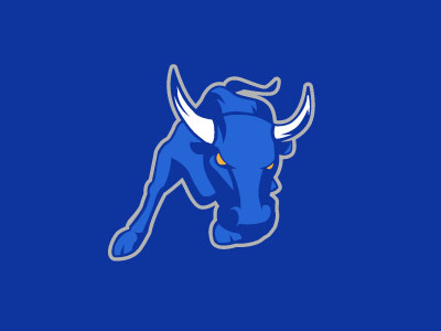 Bull logo animal blue bull design emblem logo vector