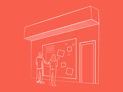 Interactive Storefront illustration interactive lines storefront