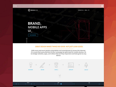Kronoscode website browser company design flat icons timeline