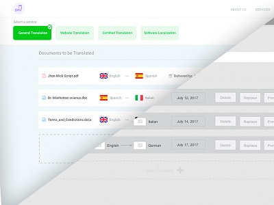 Translation Services Quote - Wireframes to HF