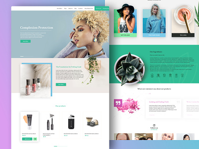 Cosmetics Ecommerce ecommerce flat design plants sketch app web desgin