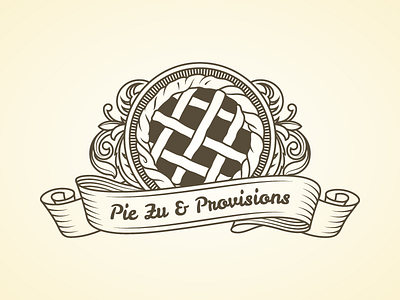 Pie Zu & Provisions adobe illustrator branding design emblem emblem logo handdone handdrawn logo logo design vector