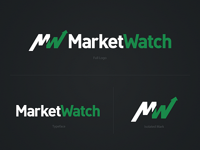 New MarketWatch Logo arrow brand din finance green logo mark marketwatch sans serif