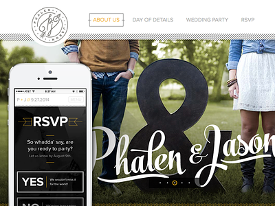 Our Wedding Website ampersand css logo mobile navigation proxima nova responsive rustic website wedding