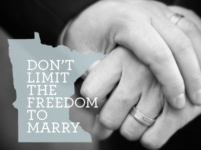 Minnesotan's Freedom to Marry archer black white equal rights freedom gay lesbian love marriage minnesota vote no