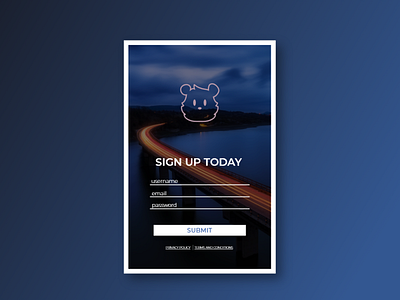 City Bear - SignUp Form Mesh daily 100 design ui webpage