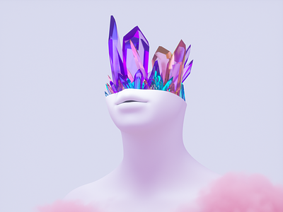 Crystal Thoughts animation art cgi crystal love pink