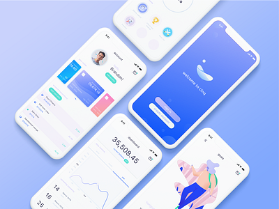 Cinq App design bank app finance app gamification illustrator logo profile uidesign ux design