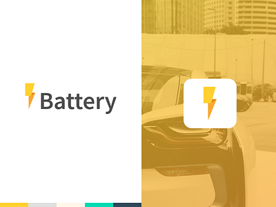 Battery Logo Design b branding car app charging concept lightning minimal mobile app ui