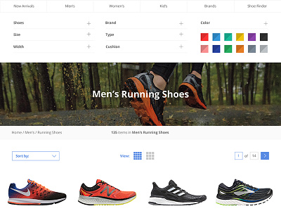 Product Overview Page for Road Runner Sports