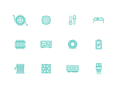 Electronics Components Icons（Free download） components download eda electronic electronic components electronics free freebies icon icon illustrations icon pack icons illustration illustrator line icons lineicons material material icons photoshop taimatsuworks