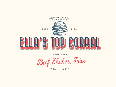 Logo Concept for Ella's Top Corral 99designs american branding design logo modern vintage