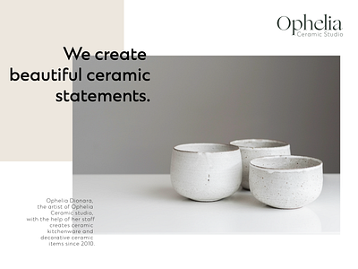 Ophelia Ceramics Studio Brand bold brand brand identity branding branding design design icon logo modern modern branding simple logo simplicity simplistic typography ui ux